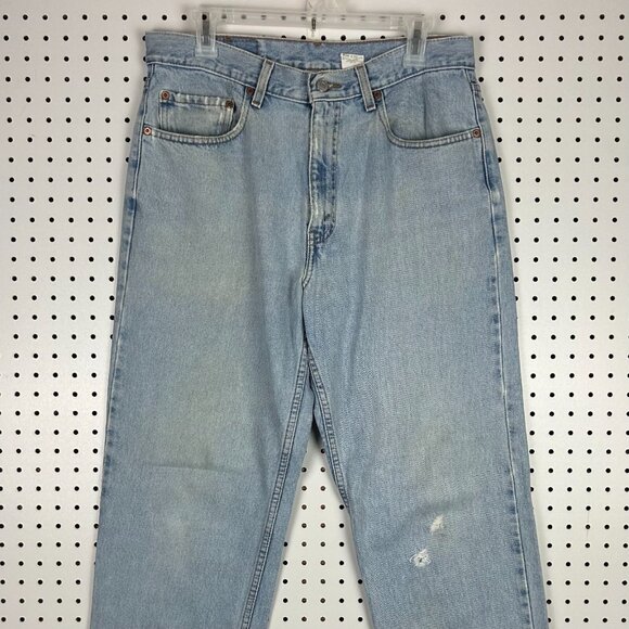 Levi's 550 Relaxed Fit Light Wash Mom Jean 32x30 Colombia Vintage 90s Distressed - Picture 5 of 8
